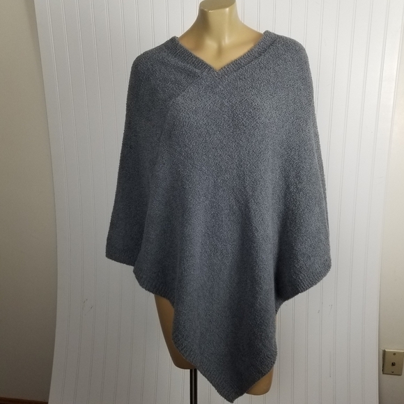 Mia & Tess Women's Poncho Gray Quiet Luxury Basic Soft Layer Comfyluxe Warm OS - Picture 8 of 8